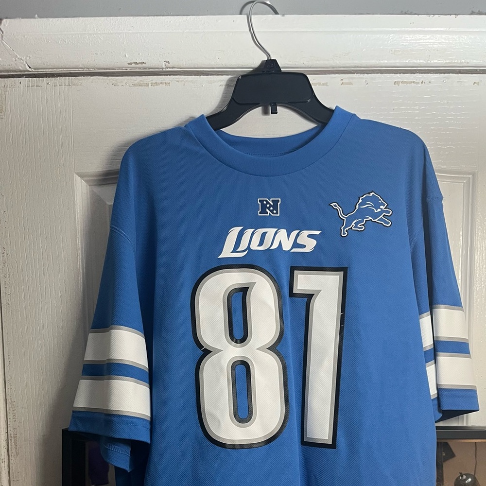 Calvin Johnson #81 Detroit Lions NFL Blue Home Jersey Men's XL